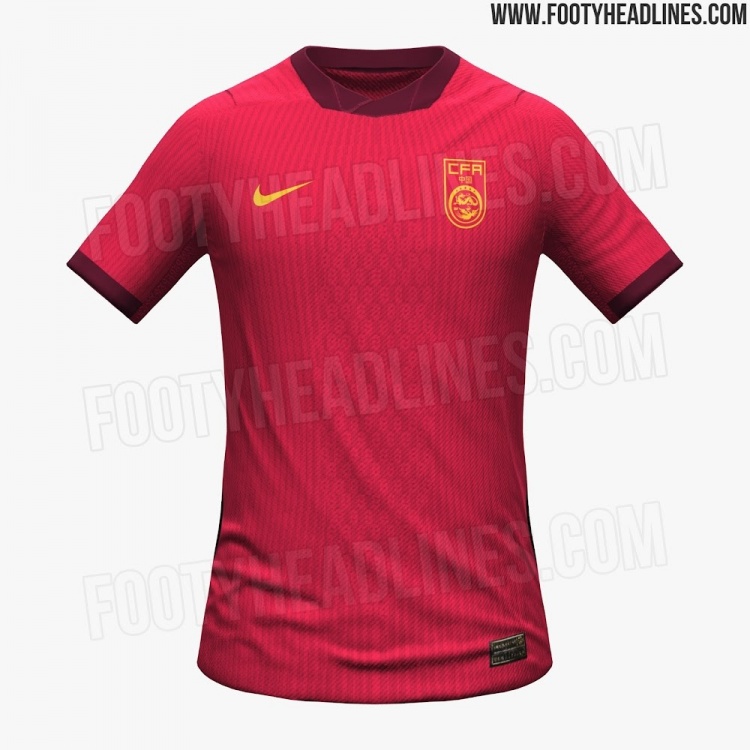 经典配色！国足2026新版球衣谍照：主场红客场黄，预计3月发布